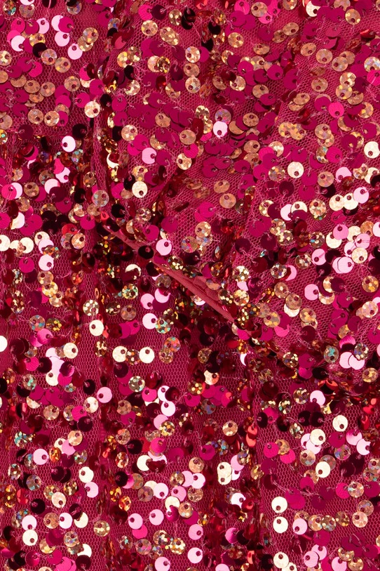 Konges Sløjd sukienka dziecięca LILA SEQUINS BOW DRESS KS103858.9BYA bordowy