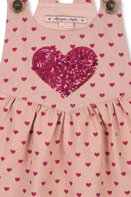 Konges Sløjd sukienka bawełniana dziecięca NOLA SEQUIN SPENCER DRESS GOTS KS103949.9BYA różowy