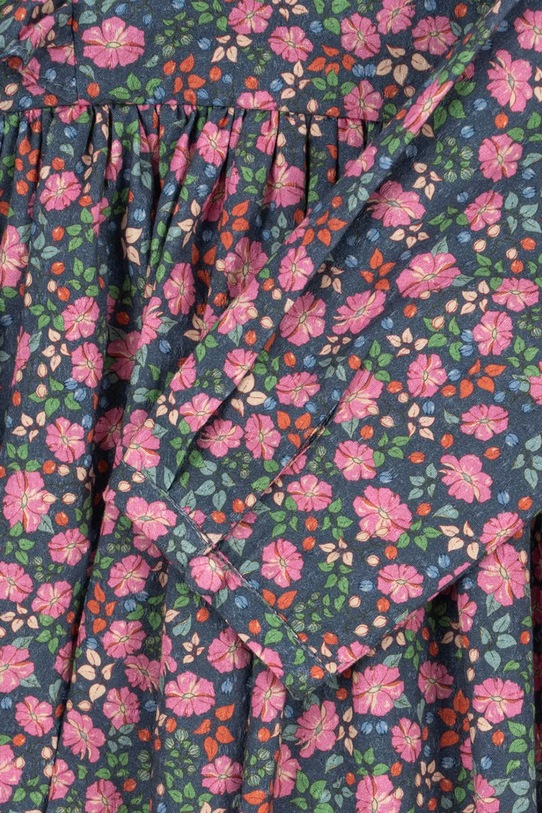 Konges Sløjd rochie din bumbac pentru copii CIANNA LS BOW DRESS GOTS KS103755.9BYA multicolor