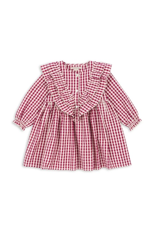 Otroška bombažna obleka Konges Sløjd KIM DRESS GOTS Mini rdeča KS103840.9BYA