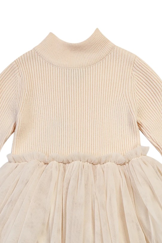 Dziewczynka Donsje sukienka niemowlęca z wełną Lotus Dress 4043900.74.92 beżowy