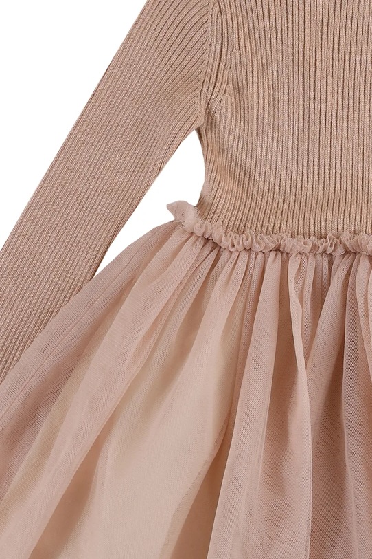 Donsje sukienka dziecięca z wełną Lotus Dress pomarańczowy 4043900.98.140