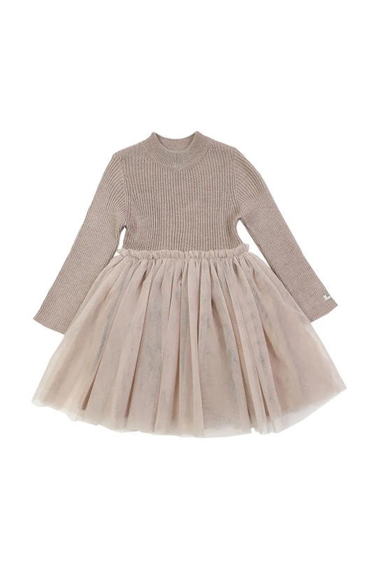 Donsje sukienka dziecięca z wełną Lotus Dress 4043900.98.140 beżowy AW25