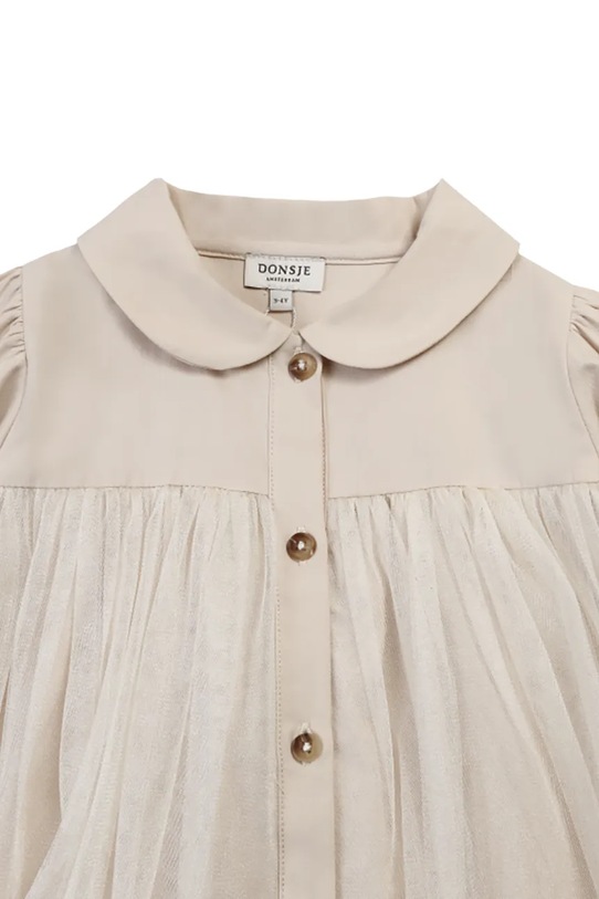 Donsje sukienka dziecięca z dodatkiem lnu Venne Blouse beżowy 4102400