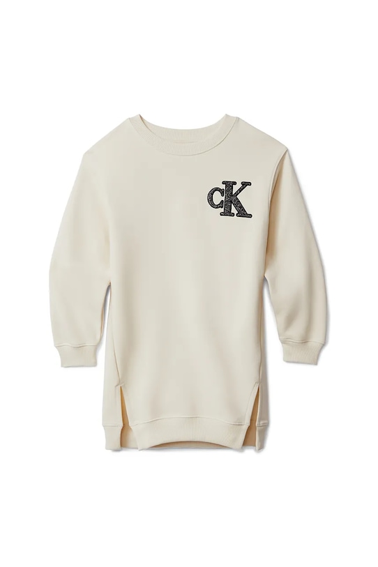 Dívčí šaty Calvin Klein Jeans IG0IG03009.9BYA béžová AW25