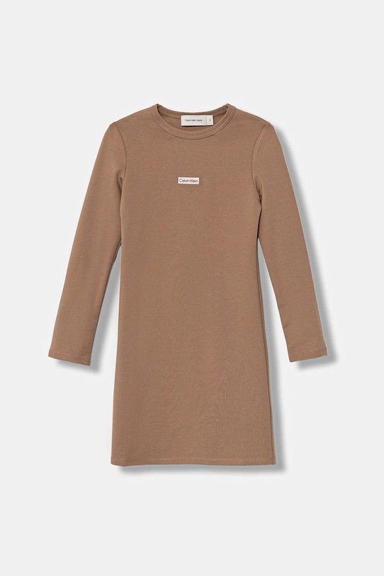 Otroška obleka Calvin Klein Jeans Pletenina rjava IG0IG03042.9BYA