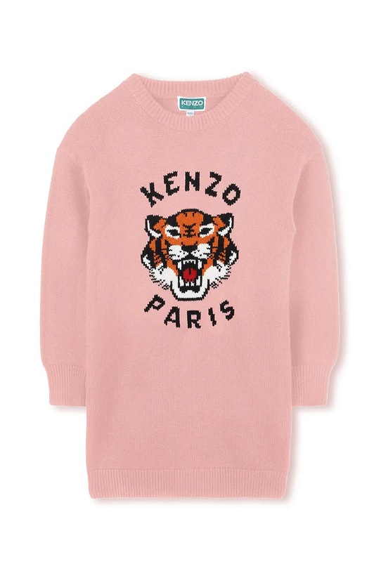 Kenzo Kids sukienka z domieszką wełny dziecięca długi różowy K61356.114.150