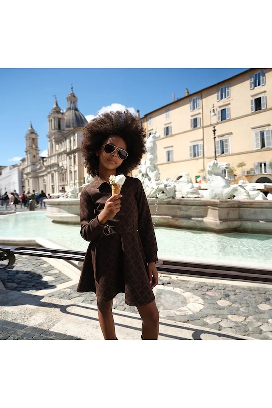 Michael Kors sukienka dziecięca wzorzyste brązowy R30475.114.150