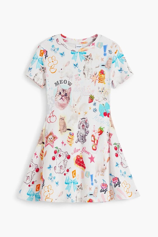 Dívčí šaty Desigual mini béžová 25WGVK05