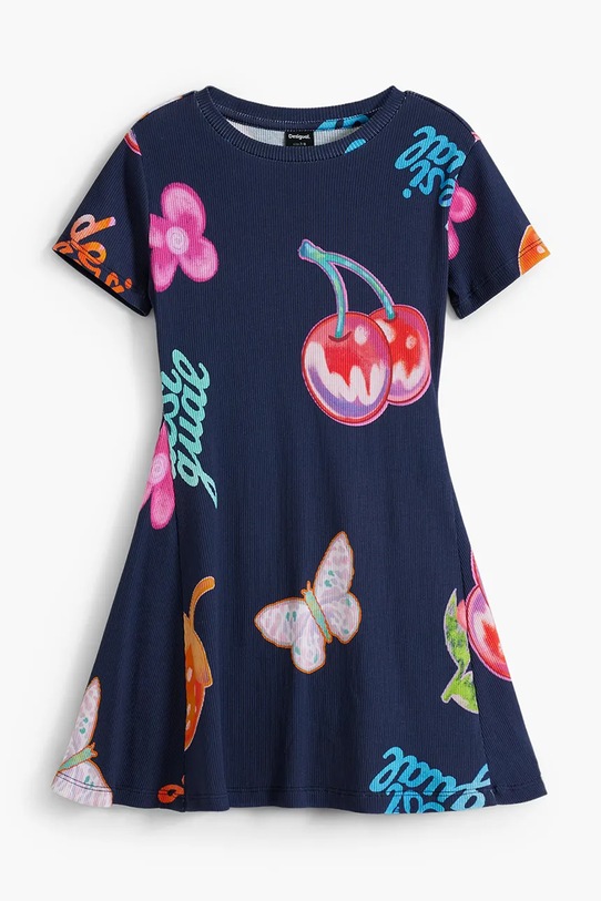 Dívčí šaty Desigual 25WGVK13 námořnická modř AW25