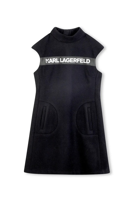 Karl Lagerfeld sukienka dziecięca z dodatkiem wełny Z30618.102.108 czarny AW25