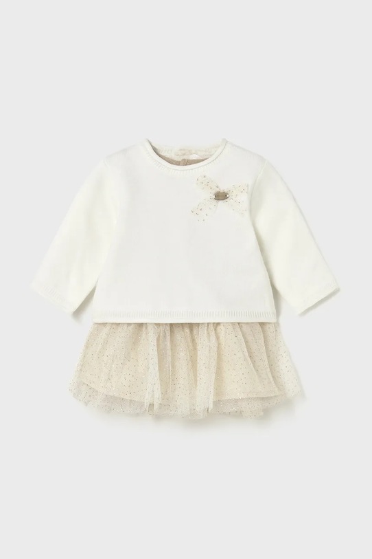 Φόρεμα και πουλόβερ Mayoral Newborn στρογγυλό μπεζ 2808.2G.Newborn.9BYA