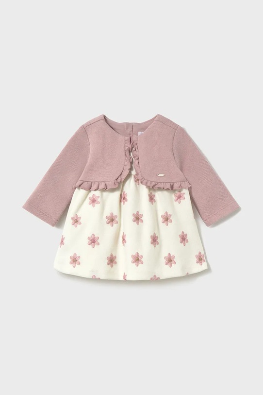 Šaty pre bábätká Mayoral Newborn kvetinový ružová 2832.2L.Newborn.9BYA