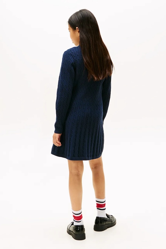 Tommy Hilfiger sukienka bawełniana dziecięca KG0KG08789.9BYA granatowy