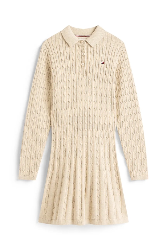 Tommy Hilfiger sukienka bawełniana dziecięca KG0KG08789.9BYA beżowy AW25
