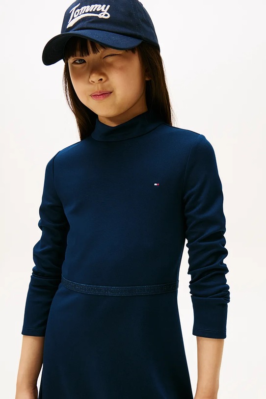 Deklice Otroška obleka Tommy Hilfiger KG0KG08790.128.176.9BYA mornarsko modra