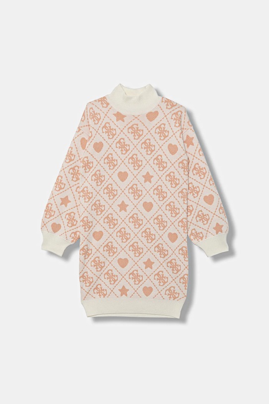 Guess sukienka z domieszką wełny dziecięca długi pomarańczowy J5BK03.Z3K10.9BYA