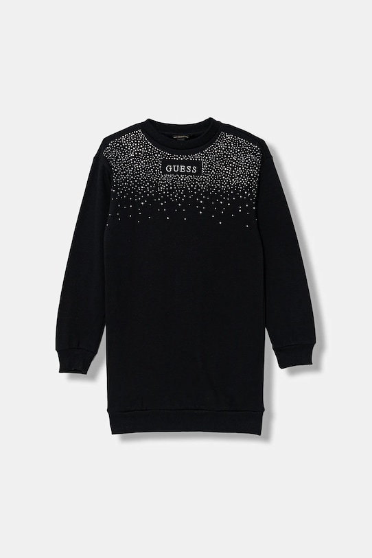 Guess sukienka bawełniana dziecięca midi czarny J5BK07.KAV34.9BYA