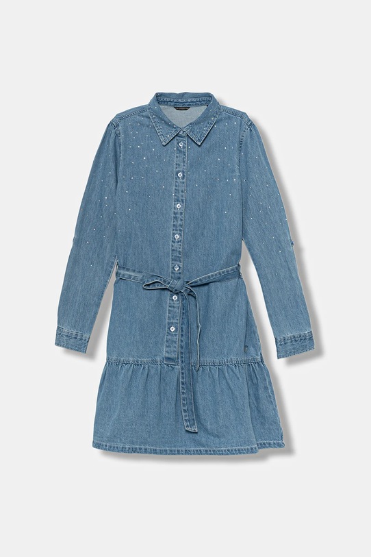 Guess sukienka jeansowa dziecięca midi niebieski J5BK09.D4EU0.9BYA