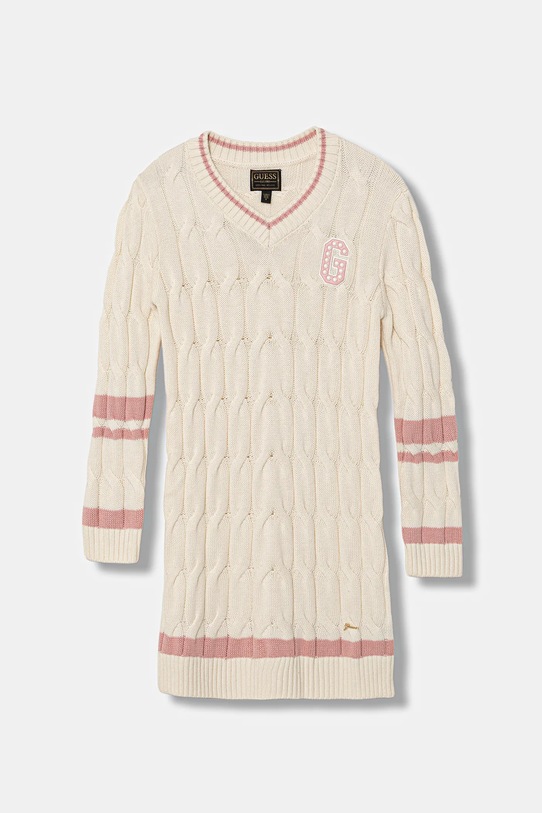 Guess sukienka z domieszką wełny dziecięca szpic beżowy J5BK18.Z37L1.9BYA