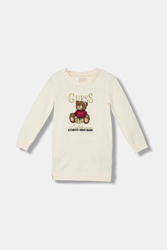 Guess sukienka dziecięca aplikacja beżowy K5BK01.Z3GS0.9BYA