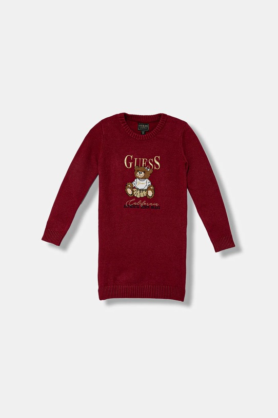 Guess sukienka dziecięca aplikacja bordowy K5BK01.Z3GS0.9BYA