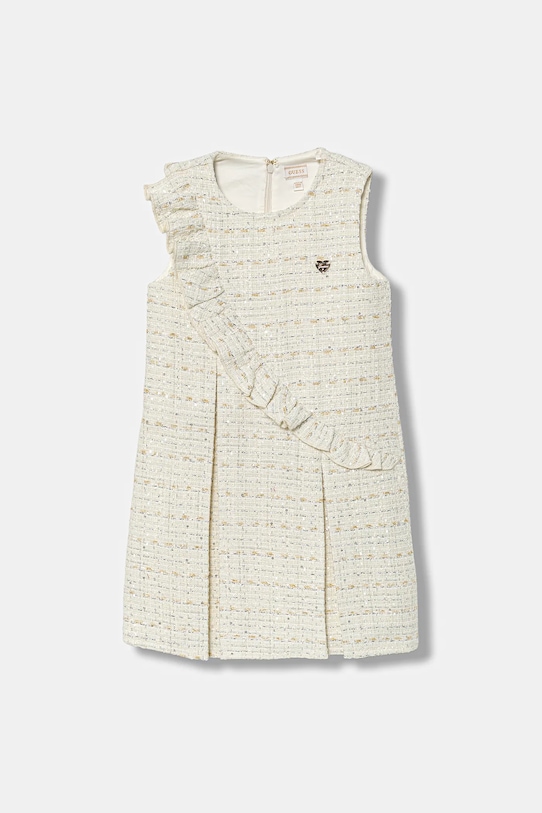 Guess sukienka dziecięca z domieszką wełny mini beżowy K5BK04.WGXO0.9BYA