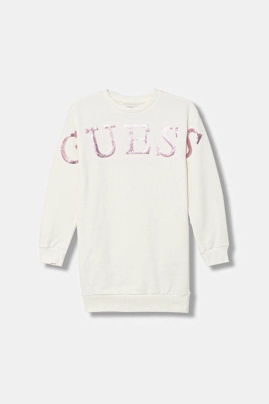Guess sukienka bawełniana dziecięca długi beżowy K5BK10.KAD74.9BYA