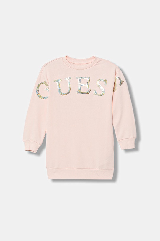 Хлопковое детское платье Guess хлопок розовый K5BK10.KAD74.9BYA