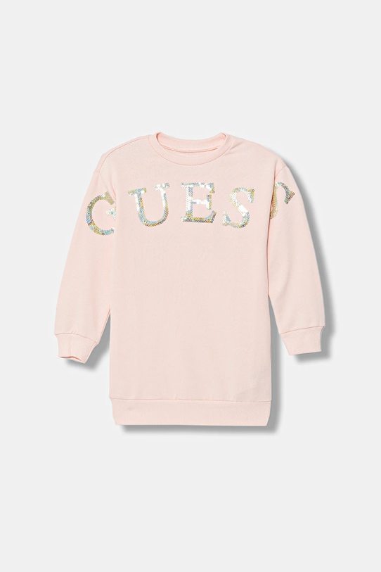 Guess sukienka bawełniana dziecięca długi różowy K5BK10.KAD74.9BYA
