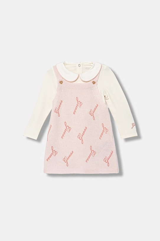 Detské šaty s prímesou vlny Guess okrúhly ružová S5BG11.J1300.9BYA