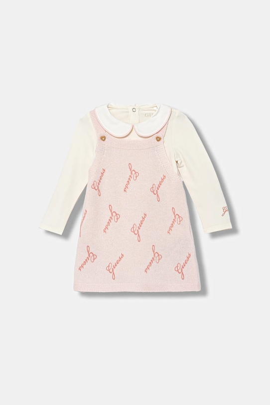 Detské šaty s prímesou vlny Guess okrúhly ružová S5BG11.J1300.9BYA