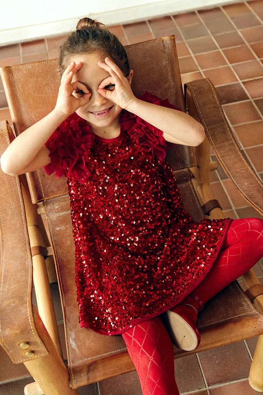 Παιδικό φόρεμα Abel&Lula απλικέ κόκκινο 5529.2.Mini.9BYA