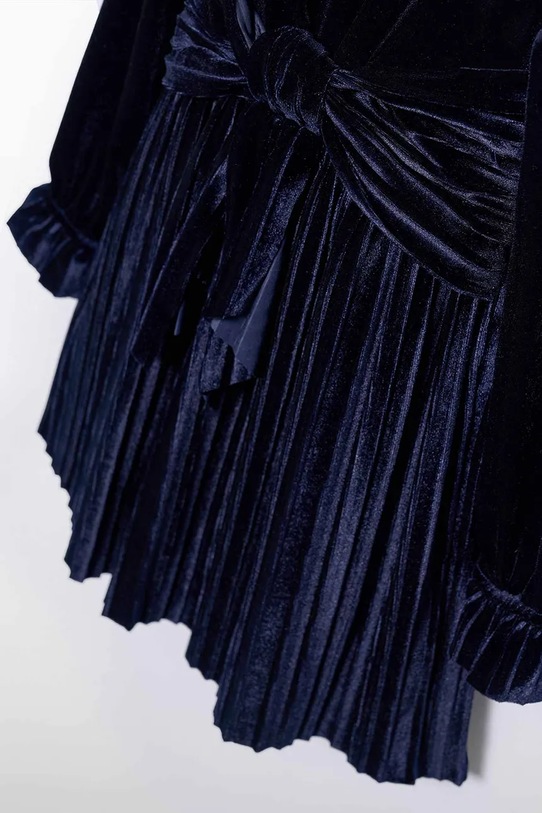 Detské zamatové šaty Abel&Lula tmavomodrá 5533.5.Mini.9BYA