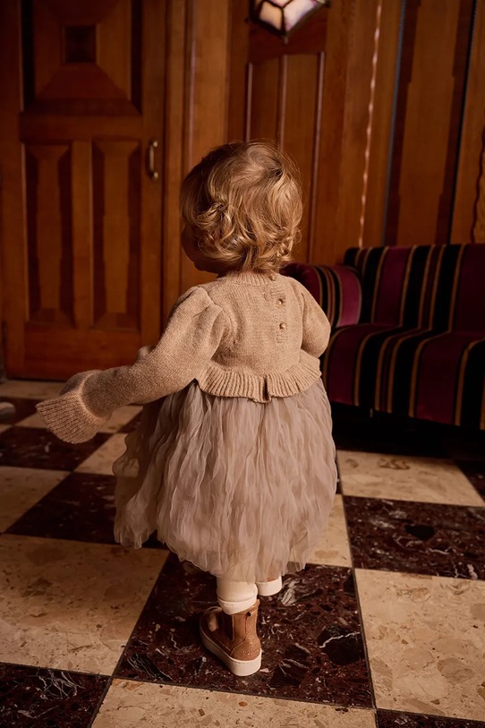 Donsje sukienka dziecięca z dodatkiem wełny Paulien Dress 4103200.98.140