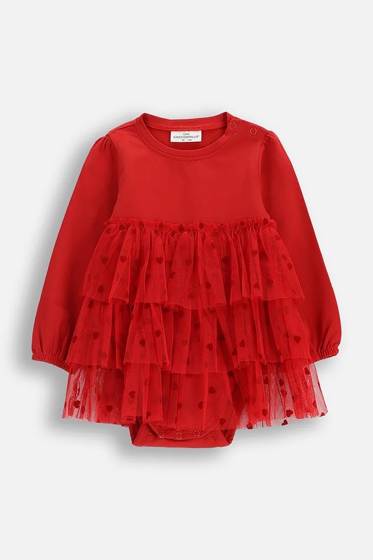 Coccodrillo sukienka z bawełną niemowlęca rozkloszowany czerwony ZC5129601EBG