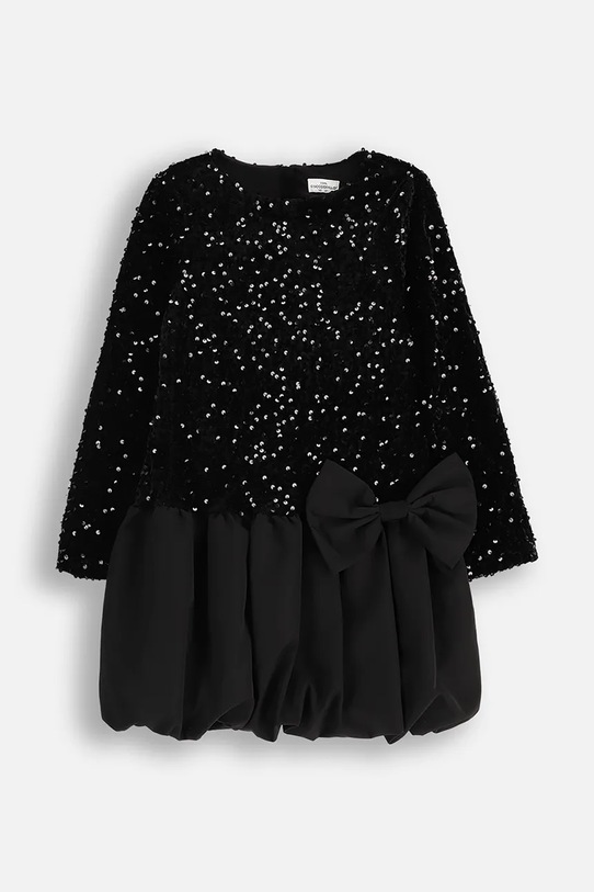 Coccodrillo sukienka z dodatkiem bawełny dziecięca ZC5129101EPG czarny AW25