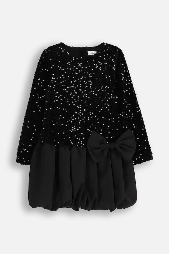 Coccodrillo sukienka z dodatkiem bawełny dziecięca ZC5129101EPG czarny AW25