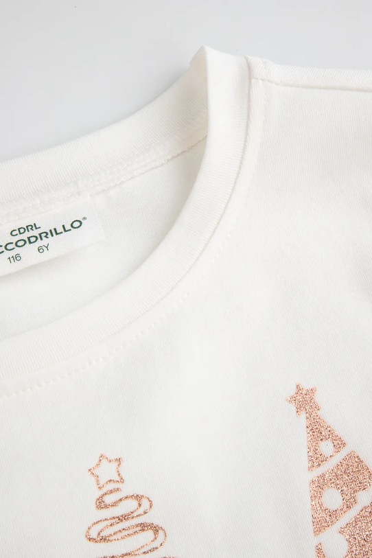 Dziewczynka Coccodrillo sukienka z bawełną dziecięca ZC5129101MER beżowy