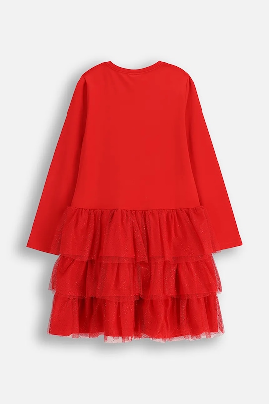 Coccodrillo sukienka z bawełną dziecięca ZC5129101MER czerwony AW25
