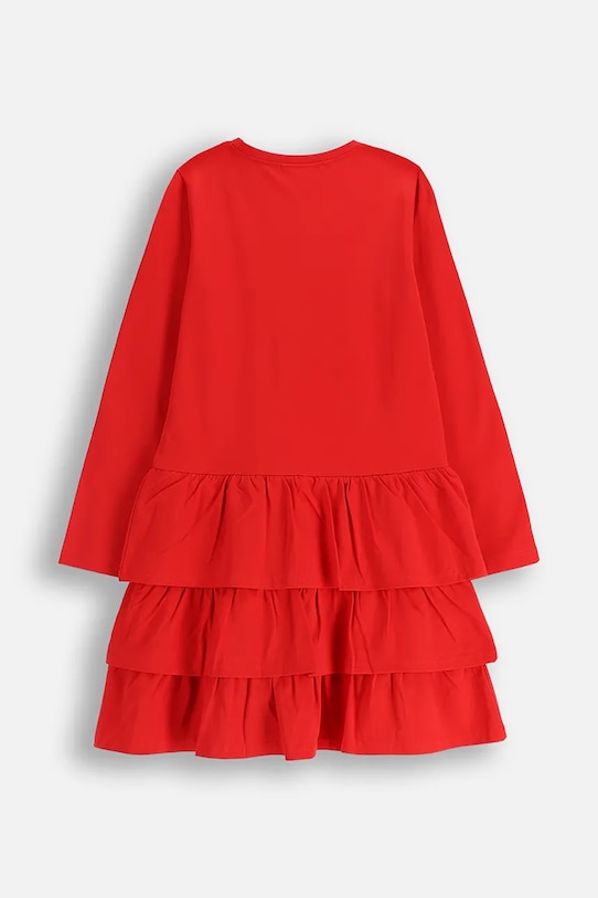Coccodrillo sukienka z bawełną dziecięca ZC5129102MER czerwony AW25