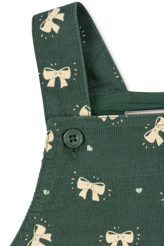 Konges Sløjd sukienka bawełniana dziecięca AVERY FRILL OVERALL DRESS GOTS zielony KS104200.9BYA