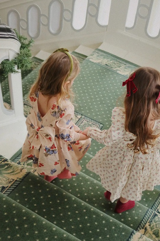 Konges Sløjd sukienka bawełniana dziecięca CIANNA LS BOW DRESS GOTS KS104262.9BYA