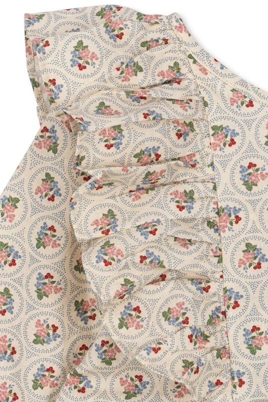 Konges Sløjd sukienka bawełniana dziecięca CIANNA LS BOW DRESS GOTS beżowy KS104262.9BYA