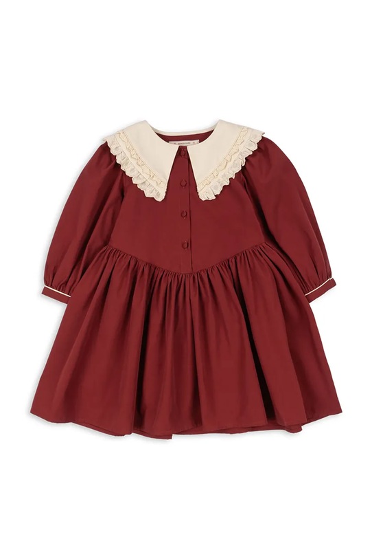 Konges Sløjd sukienka bawełniana dziecięca COEUR COLLAR DRESS GOTS KS104266.9BYA czerwony AW25