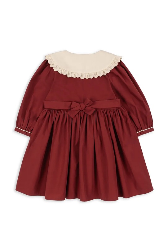 Dziewczynka Konges Sløjd sukienka bawełniana dziecięca COEUR COLLAR DRESS GOTS KS104266.9BYA czerwony
