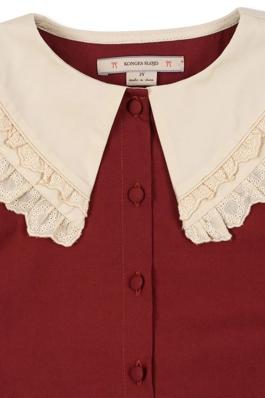 Konges Sløjd sukienka bawełniana dziecięca COEUR COLLAR DRESS GOTS KS104266.9BYA czerwony
