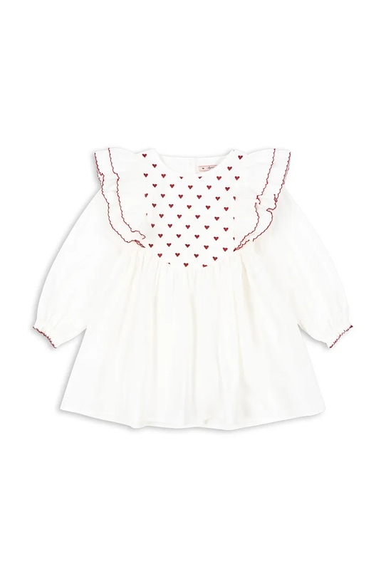 Konges Sløjd sukienka bawełniana dziecięca COEUR DRESS GOTS KS104268.9BYA biały AW25