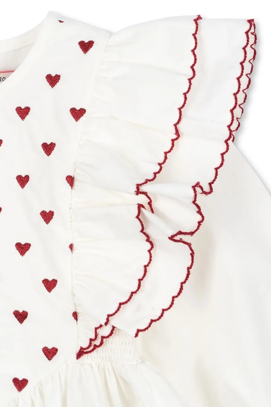 Konges Sløjd sukienka bawełniana dziecięca COEUR DRESS GOTS KS104268.9BYA biały