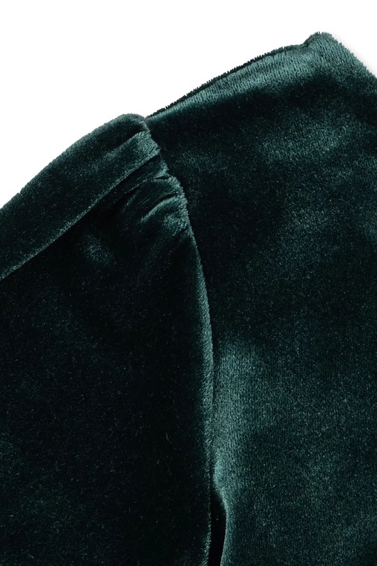 Konges Sløjd sukienka welurowa dziecięca GIA BOW DRESS GRS KS104303.9BYA zielony